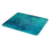 Blauw getextureerde Lotus Snijplank (Hoek)