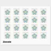 Blauw getextureerde ventilator vierkante sticker (Vel)