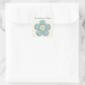 Blauw getextureerde ventilator vierkante sticker (Tas)