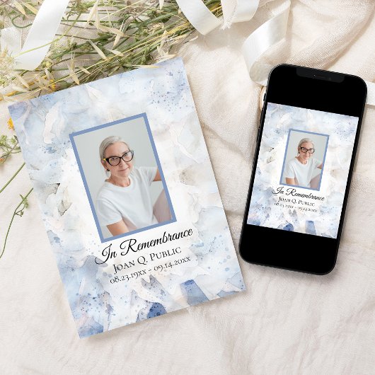 Blauw getint anjer dood Jubileum Memorial Kaart