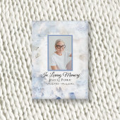 Blauw getinte anjer Waterverf begrafenismonument Button