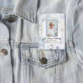 Blauw getinte anjer Waterverf begrafenismonument Button (Insitu)