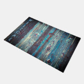 Blauw getinte latten deurmat (Schuin)