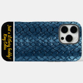 Blauw getinte levendige snake skin art Case-Mate iPhone case (Achterkant (horizontaal))