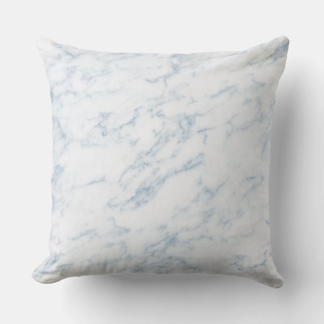 Blauw getinte namaakmarmer kussen (Voorkant)