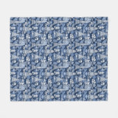 Blauw getinte Parijse Eiffeltoren Toile Fleece Deken (Voorkant (Horizontaal))