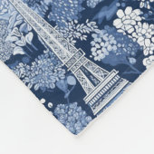 Blauw getinte Parijse Eiffeltoren Toile Fleece Deken (Hoek)