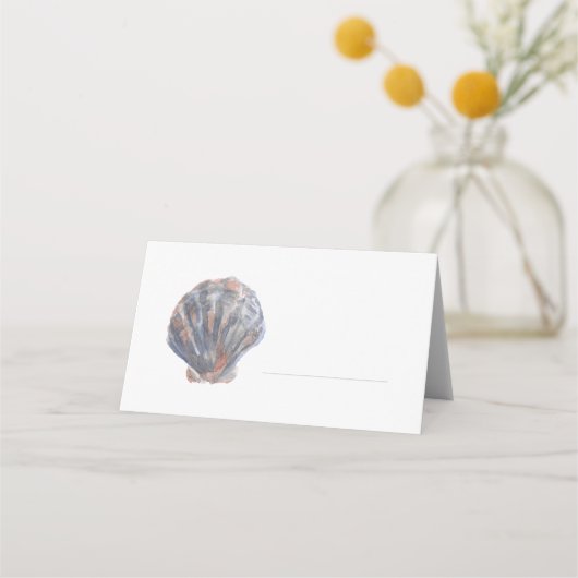 Blauw getinte plaatskaart van schelp plaatskaartje (Voorkant)