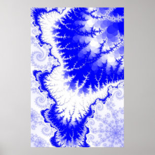 Blauw Gevederde Ster Poster
