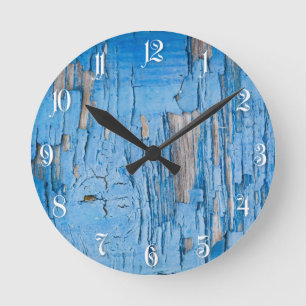 Blauw geverfd oppervlak ronde klok