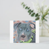 Blauw-geverfd puppy Painting Briefkaart (Staand voorkant)