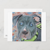 Blauw-geverfd puppy Painting Briefkaart (Voorkant / Achterkant)
