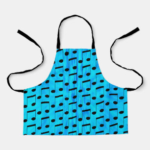 Blauw geverfde muzieknoten, Kinder full print Scho Schort