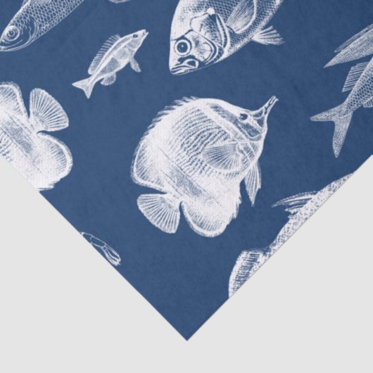 Blauw Gevist Tissuepapier (Detail)