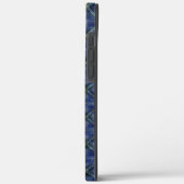 Blauw gevlekt vierkant met pixelbeklede stippen Case-Mate iPhone case (Achterkant / Links)