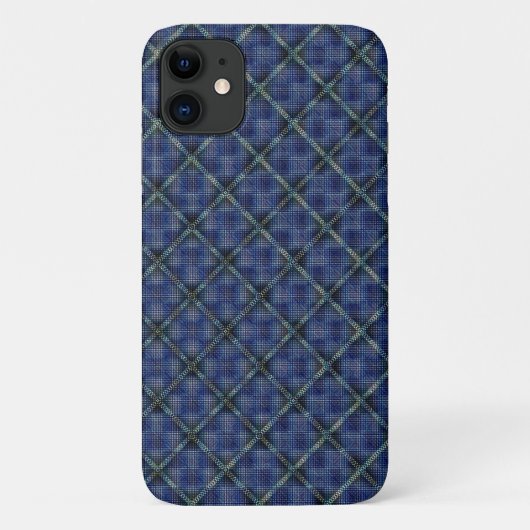 Blauw gevlekt vierkant met pixelbeklede stippen Case-Mate iPhone case (Achterkant)
