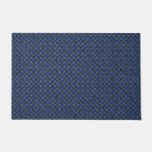 Blauw gevlekt vierkant met pixelbeklede stippen deurmat (Voorkant)