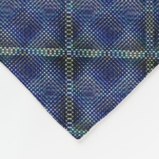 Blauw gevlekt vierkant met pixelbeklede stippen fleece deken (Hoek)