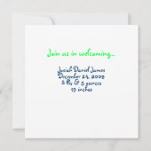 Blauw Gevlekt Vierkantige Initiaal Aankondiging (Achterkant)