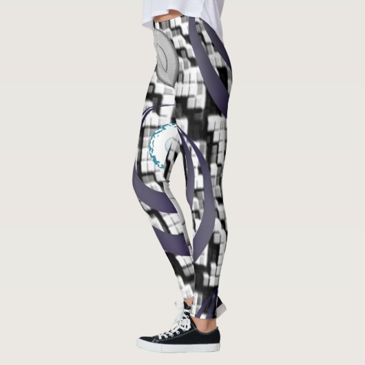 blauw gevlekt witte leggings tiener (Links)