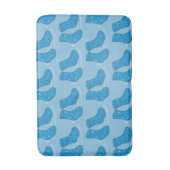 Blauw gevlektte Wellies-laarzen ondeugende patroon Badmat (Voorkant Verticaal)
