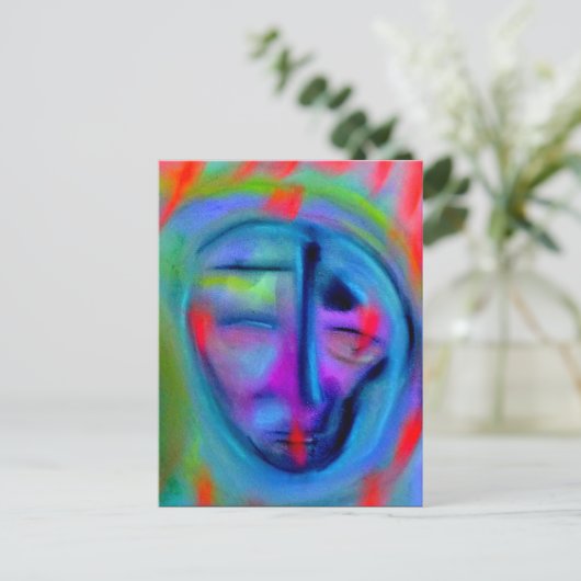 Blauw gevoel briefkaart (Staand voorkant)