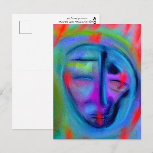 Blauw gevoel briefkaart (Voorkant / Achterkant)