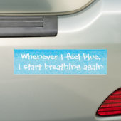 Blauw gevoel bumpersticker (Op auto)