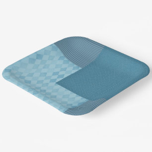 Blauw gevouwen servetten Twee patronen Papieren Bordje