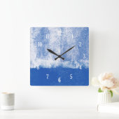 Blauw gewalste verfklok vierkante klok (Huis)