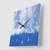 Blauw gewalste verfklok vierkante klok (Hoek)