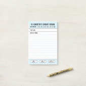Blauw geweldige ideeën takenlijst post-it® notes (Op bureau)
