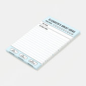 Blauw geweldige ideeën takenlijst post-it® notes (Schuin)