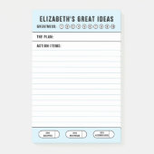 Blauw geweldige ideeën takenlijst post-it® notes (Voorkant)