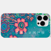 Blauw Gezegende inspiratie Roze Bloemen Case-Mate iPhone Case (Achterkant (horizontaal))