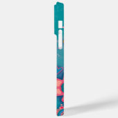 Blauw Gezegende inspiratie Roze Bloemen Case-Mate iPhone Case (Achterkant / Links)