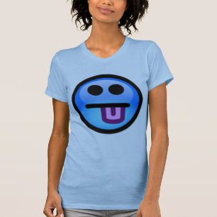 Blauw gezicht met tong uit. Fun! T-shirt