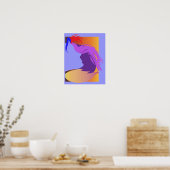 Blauw gezicht poster (Keuken)