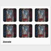 BLAUW GEZICHT SATIVA VIERKANTE STICKER (Vel)
