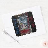 BLAUW GEZICHT SATIVA VIERKANTE STICKER (Envelop)