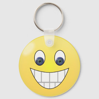 Blauw gezicht sleutelhanger