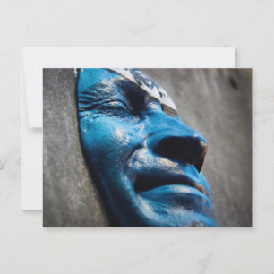 Blauw gezicht van Parijs: Street Art Close-Up Briefkaart