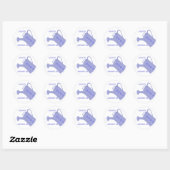 Blauw gieter, Aangepaste baby shower stickers (Vel)