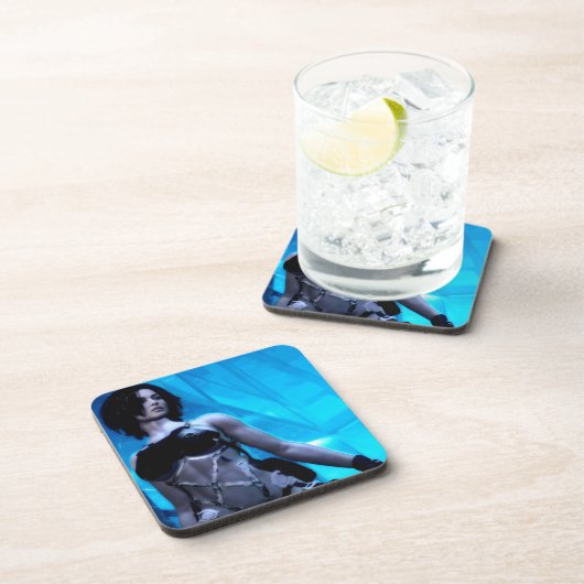 Blauw gif hard plastic onderzetters (Rechterzijde)
