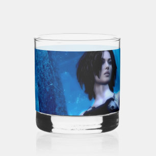Blauw gifglas whisky glas