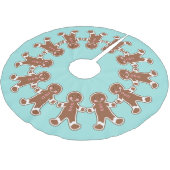 Blauw Gingerbread Schattige Kerstdecoratie Boomrok Kerstboom Rok (Gekanteld)