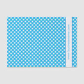 Blauw Gingham Aangepaste Tekst Tissuepapier (Voorkant)