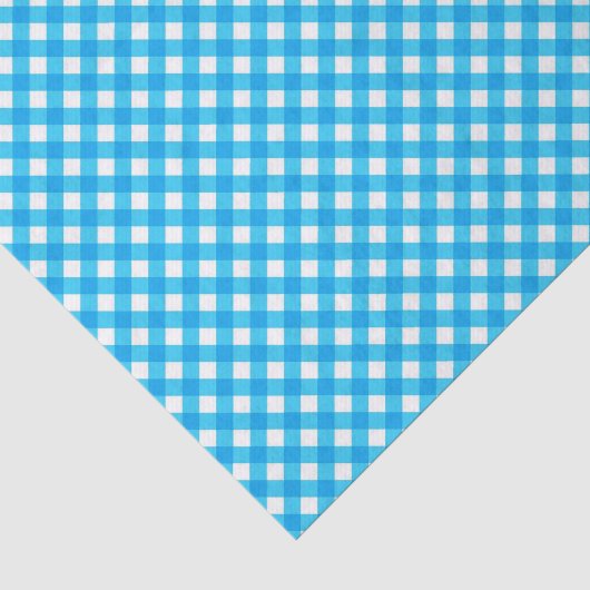 Blauw Gingham Aangepaste Tekst Tissuepapier (Detail)