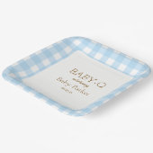 Blauw Gingham Baby-Q Vierkante Bord 2 (Gebogen)