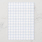 Blauw Gingham Baby Shower Kaart (Achterkant)